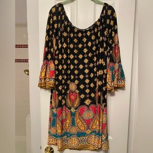 Bohemian Black and Multicolor Dress
